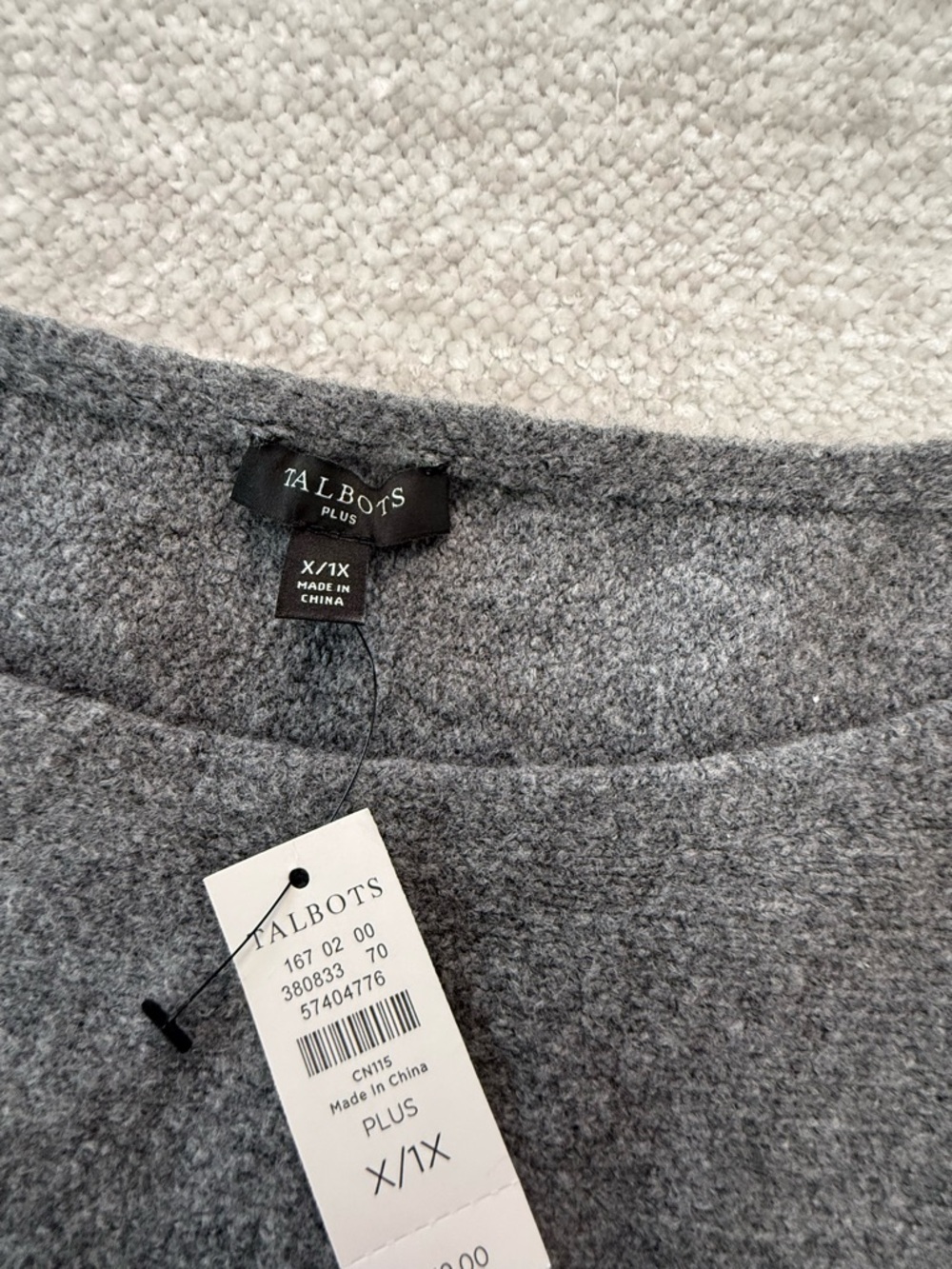 NWT Talbots Plus Heather Grey Rhinestone‎ Embellished Shawl Wrap Size X/1X - Picture 3 of 5